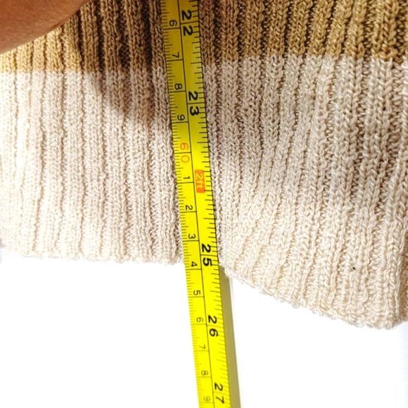 Vintage Crewneck Cream Red Black Striped Y2K Knitted Long Sleeve Retro Sz XL 90s - Picture 9 of 11